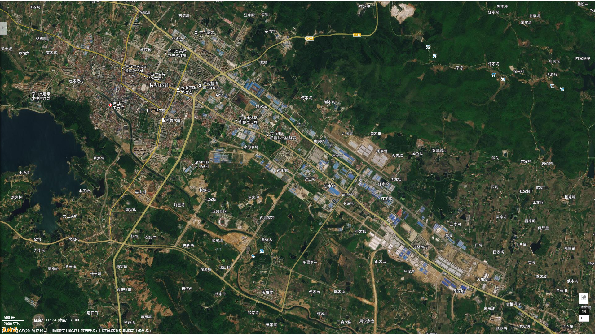 京山市城区地图